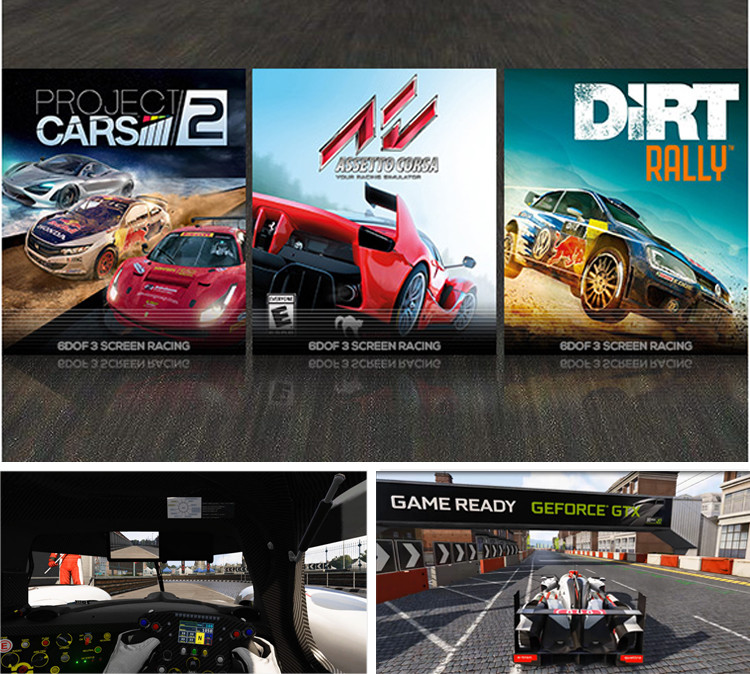 Портативный 3-экранный симулятор вождения 6 DOF Racing Cars Arcade Dynamic Motion Drive