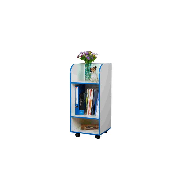 Three Tier Kids Playroom Furniture Storage Cabinet Book Storage With Caster Wheels