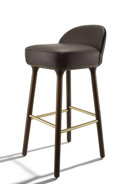 Beetley Modern Bar Chairs With Robust Wooden Legs 45W × 45D × 97H Cm