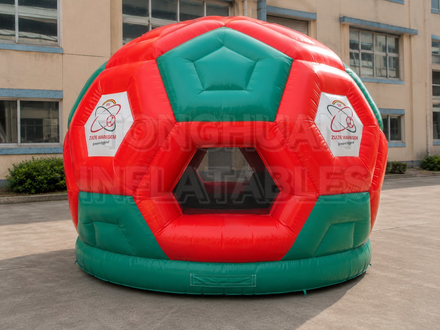 Large Soccer Ball Bounce House for Kids with Custom Colors Branding and Safe Play Area for Rental Business