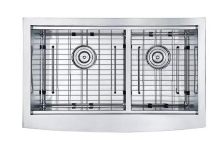 Double Apron Front Farmhouse Stainless Steel Kitchen Sink Undermount Handmade