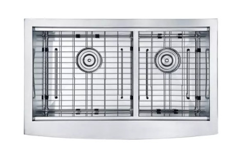 Double Apron Front Farmhouse Stainless Steel Kitchen Sink Undermount Handmade