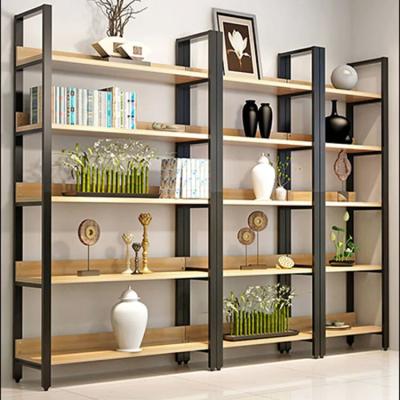 Steel Wood Gondola Shelving Household Multi Storey Living Room Bookshelf