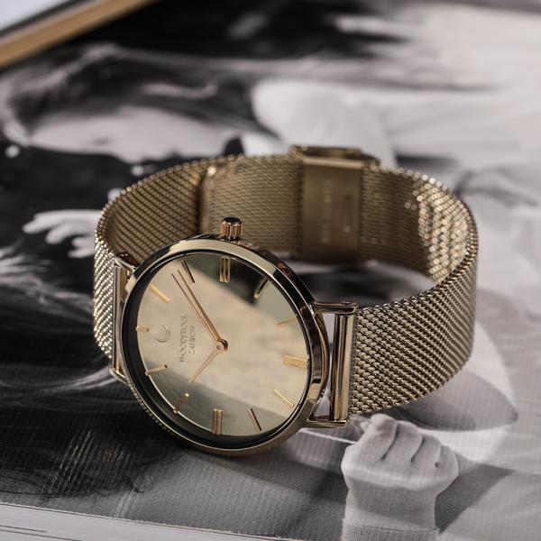 Luxury 36mm Stainless Steel Quartz Watch Custom Logo Ladies Mirror