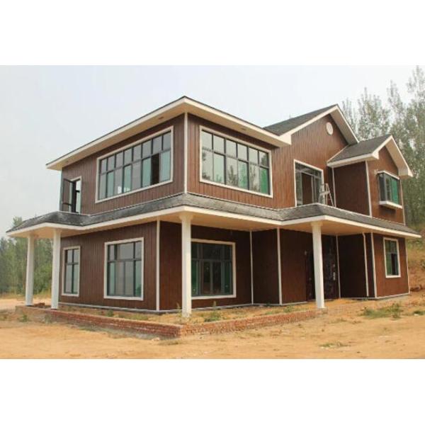 Ultra Modern Light Steel Prefab House / Double Story Prefab Homes Heat Resistant