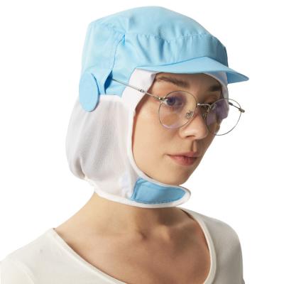 Cleanroom Dustfree Hood Workshop Hat Mesh Breathable Dustproof Food Industry Cap