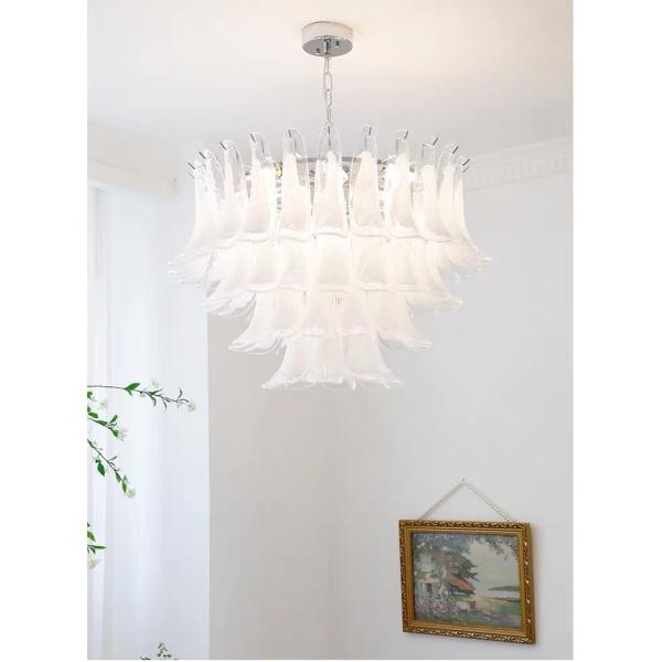 JYLIGHTING French Glass Chandelier American Retro Staircase Pendant Light Luxury Chandelier Living Room Dining Room Bedroom Lamp