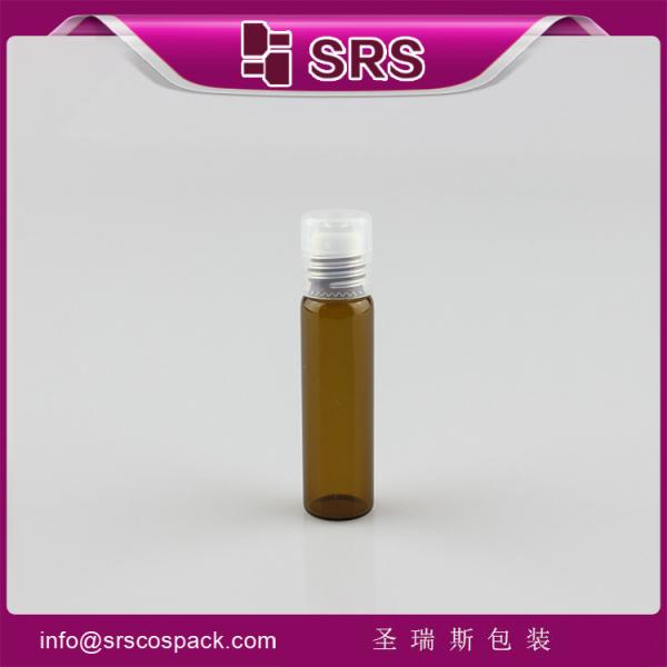 SRS Bulk Wholesale 5ml glass cylinder amber roll on perfume bottle with plastic crew cap