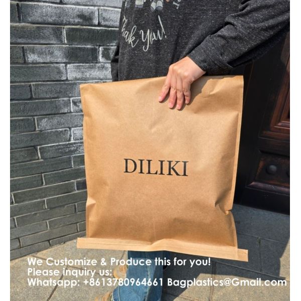 Custom Printed Design Clothing Courier Package Shipping Poly mailer Paper Mailer Biodegradable Kraft Cardboard Mail Envelope Paper Mailing Bag