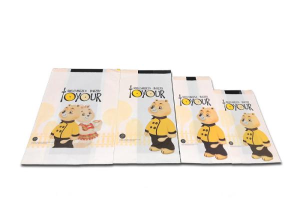 Boutique Window Coating Bakery Packaging Bags , Foil Bags For Food Packaging