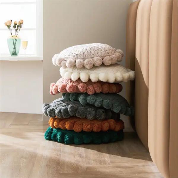 High Density Foam Filling Knitted Throw Pillow Case for Sofa Bed Decor in Customized Color