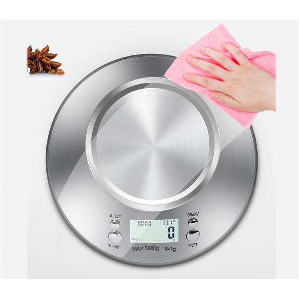 Báscula de cocina de acero inoxidable con medición de corpúsculos de 0,5 kg, peso unitario, con cuenco, capacidad de 5 kg/1 g