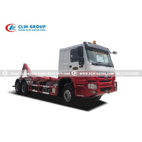 Sinotruk HOWO RHD 6x4 25-Ton Hydraulic Hook Lift Truck with Weichai 400HP Engine and RHD HW76 Cabin