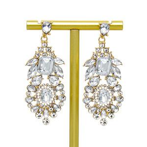 Brincos Diamond Gold Chandelier Earrings da joia da forma do projeto de Crosss