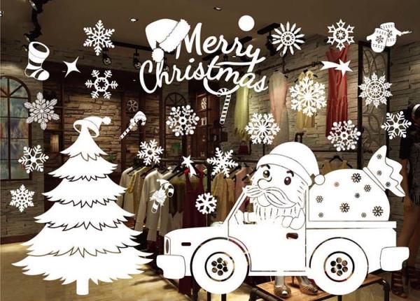 0.15mm Electrostatic Window Stickers Living Room Christmas Wall Stickers