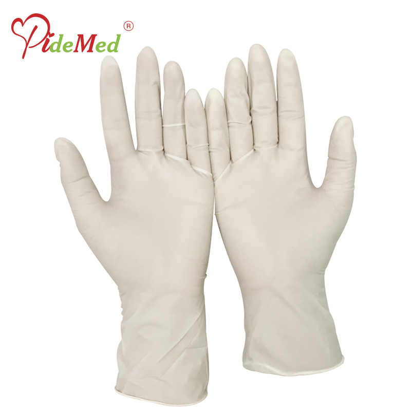 Non Sterile Powdered Latex Gloves Smooth Disposable Examination Gloves White