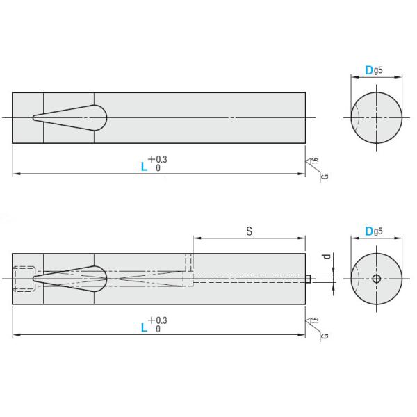 Boule standard de MISUMI - fermez à clef les blancs SKD11/SKH51 de Pin de poinçon dactylographient avec l'appartement de clé