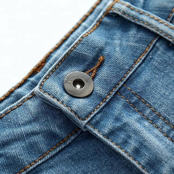 Summer Teen Girl Jean Shorts With Pockets , Mid Waist Girls Stretch Denim Shorts