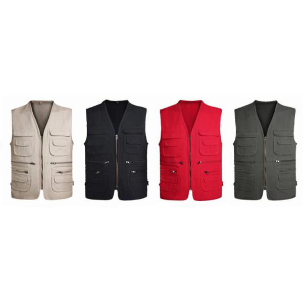 2022 Мульти-карманный V-шесть хлопчатобумажный простой пользовательский универсал танковый жилет мужской одежда мужские хлопчатобумажные жилеты рыболовные жилеты