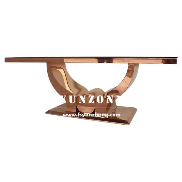 Couple Gold Stainless Steel Wedding Table for Bride and Groom Farmhouse Design Style for Hall or Apartment