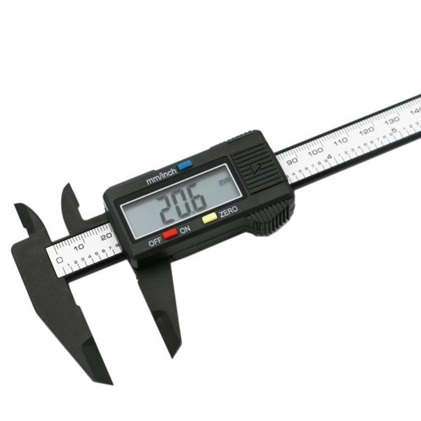 150mm 6inch LCD Digital Electronic Carbon Fiber Vernier Caliper Gauge Micrometer Measuring