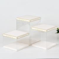 Boîtes de papier transparentes de couvercle d'estampillage d'or de boîte de gâteau d'emballage alimentaire jetable en plastique d'ANIMAL FAMILIER