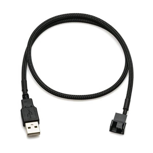 Braided USB to 3 Pin 4 Pin Molex Female PWM 5V Fan Power Supply Adapter Connector Cable for Computer Cooler