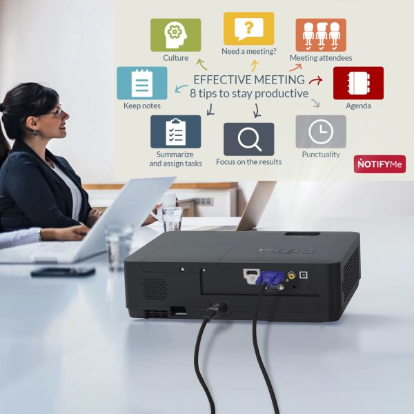 3500 Lumens Video Projector with XGA for Classroom Meeting Room Projection