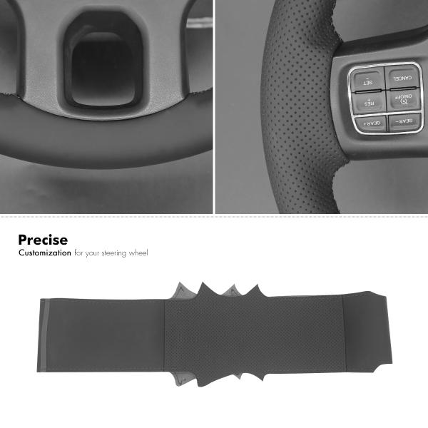 Custom Hand Stitching PU Leather Steering Wheel Cover for Dodge RAM 1500 3500 2013 2014 2015 2016 2017 2018