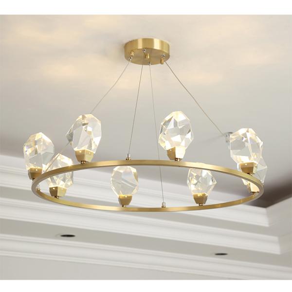 Modern Circle Rectangle Chandelier Lighting Living Dining Room Diamond Crystal Hanging Lamp(WH-CY-185)