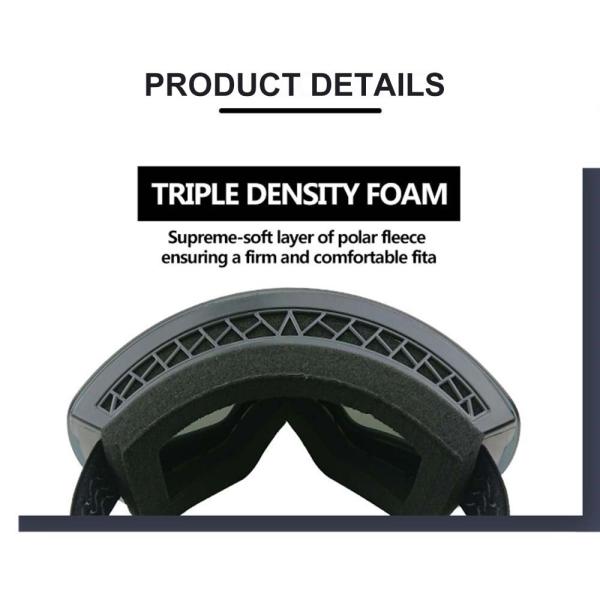 Black 150g Custom Anti Fog Removable Polarized Ski Goggles with UV400 Protection