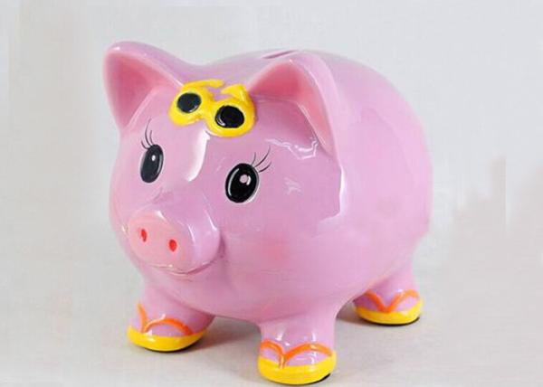 Pink Ceramic Piggy Bank In Cloth Cute Princess Piggy Bank Customized For Children