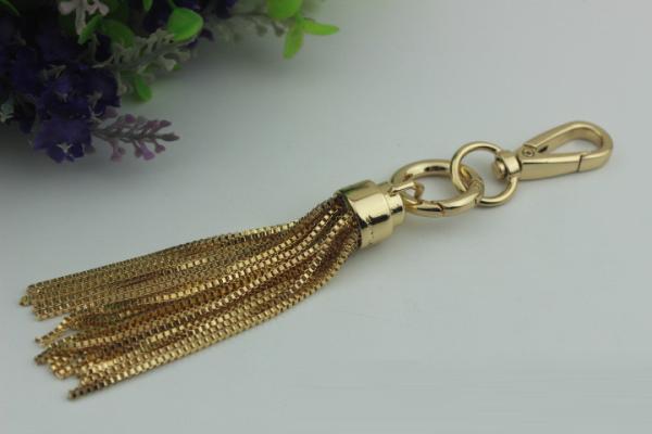Hot sale custom gold nickel gunmetal color metal tassels cap with spring hooks