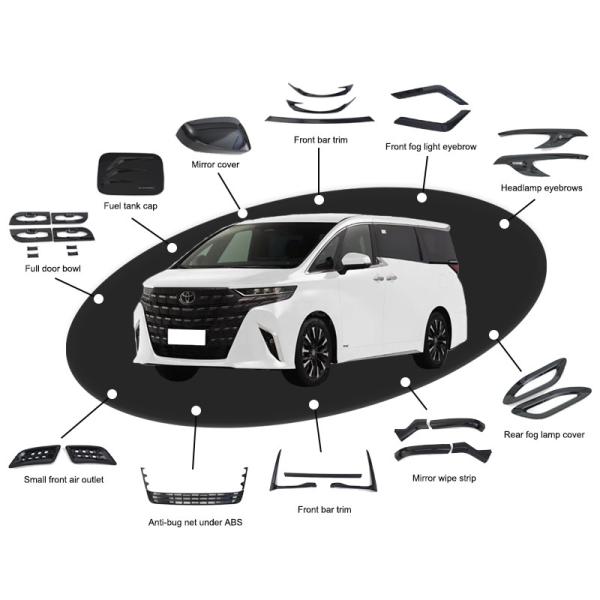 Geometric Design Style Outer Rear Guard Plate for Toyota Alphard Vellfire2024