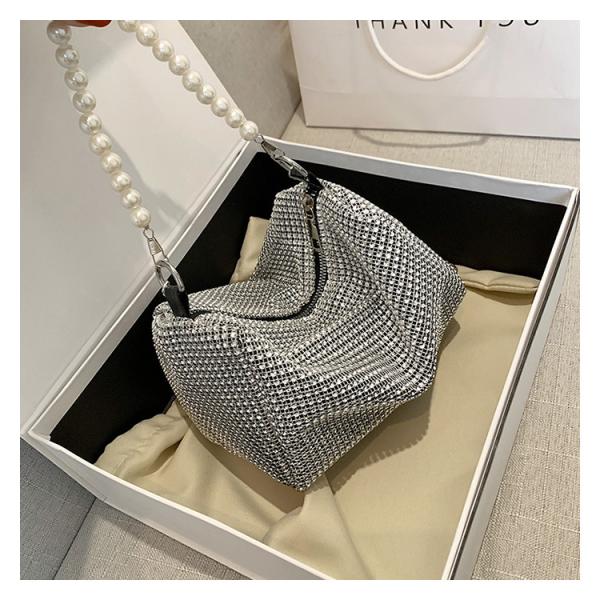Small Bling Diamond Crossbody Handbag with Leopard Pattern and Newest Fashion Style