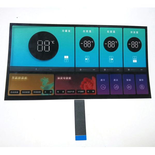 Custom Contactless Capacitive Touch Membrane Switch with Ultra-Thin Flexible PET Structure and Waterproof Surface for Smart Appliances