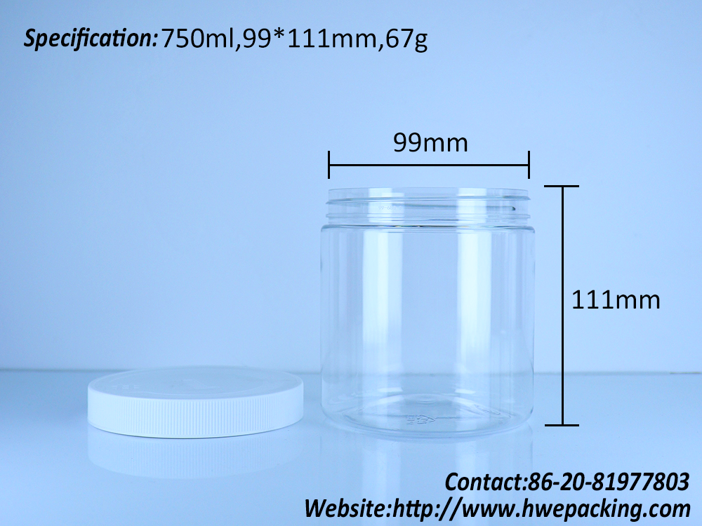 Premium Food Storage Biscuits Sweets Walnuts Bulk Packaging PET Jars With Screw Cap 