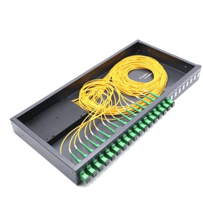 Divisor do Plc da fibra ótica da montagem em rack do preto 1*16