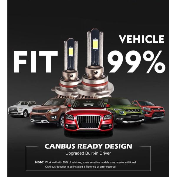 New YOUCHESHI Y8 Gold 120W 24V Cool White Light 6500K Aluminum & Brass 9000LM Universal Car Headlight LED Bulb 9005