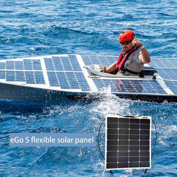 Panneau solaire à film mince ETFE pliable Semi-flexible 12v 75 Watt résistant à l'eau Panneau solaire monocristallin fournisseur