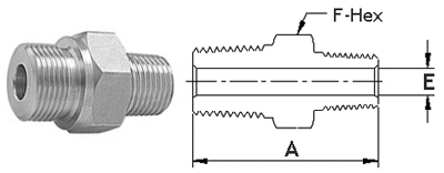 Reducing Hexagonal  Nipple Stainless Steel Pipe Fitting BSPT  NPT JIS Thread
