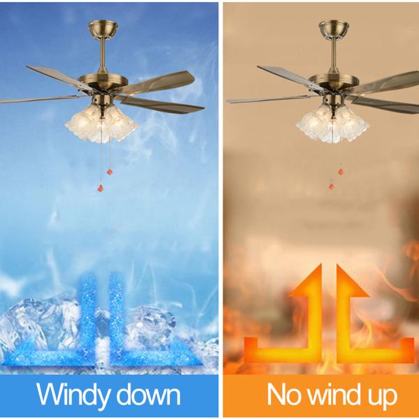 Nordic ceiling fan 5 leaves light living room dining room modern minimalist remote control ceiling fan Lamp(WH-CLL-24)