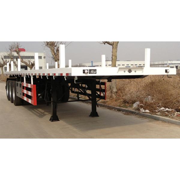 40 Foot High Flatbed Semi Truck Trailer 3 FUWA Axles For Carry Container Cement Bags