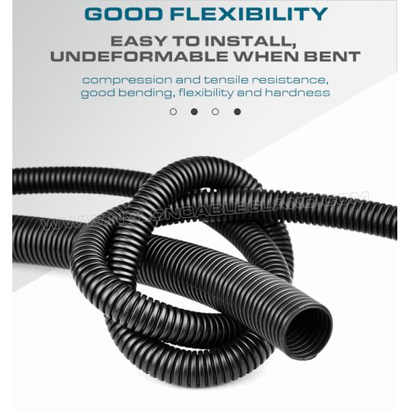 Conduit électrique coloré PA6 (V-0), tube ondulé et tuyau flexible en nylon AD15.8 (ID Ø12mm) pour faisceau de câbles