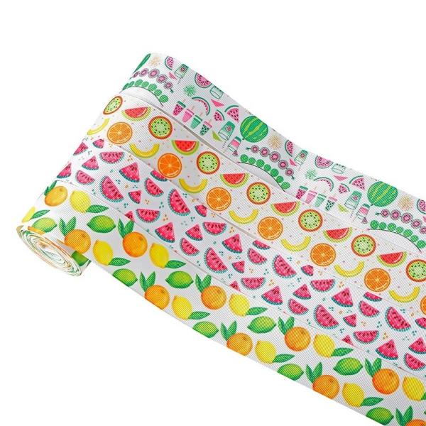 1.5 polegadas custom made Grosgrain Ribbon Featuring Summer Melancia Banana Frutas Impressão