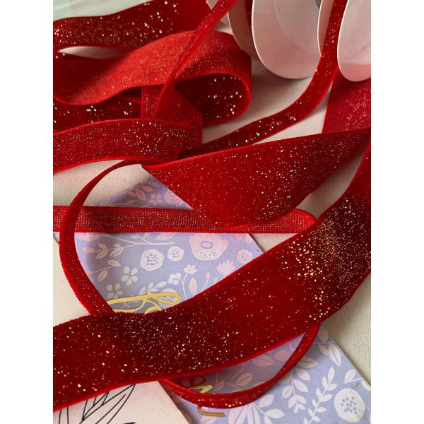 Блестящая блестящая бархатная лента 6 мм-38 мм глубокая красная бархатная лента мягкая