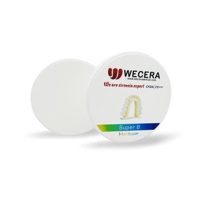 D4 Couleur de bloc de zirconium dentaire multicouche D98*18mm 1200mpa de résistance