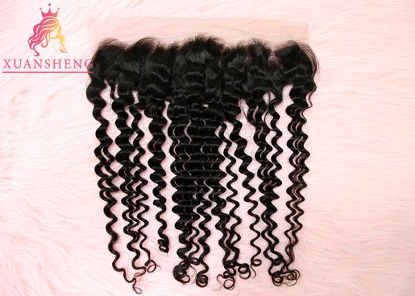 Unprocessed Virgin 13x4 Lace Frontal  Malaysian Curly Human Hair No Tangle