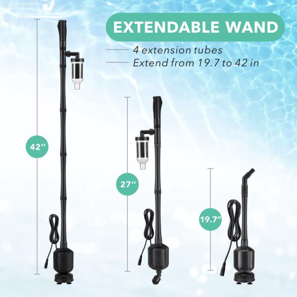 5 in 1 Aquarium Cleaning Tool Set Sand Vacuum Brush Head 360 water intake strainer
