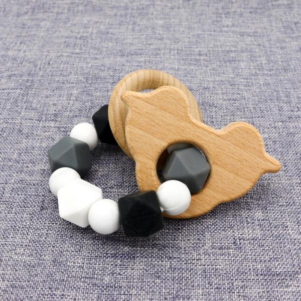 Baby Silica Gel Grip Teether Basic Teething Rattle  0 To 24 Months